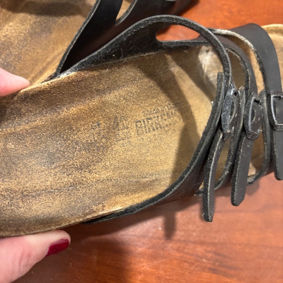 Birkenstock Florida Leather Slide Sandals in Black Size 40 Ladies 9-9.5 - Picture 8 of 10